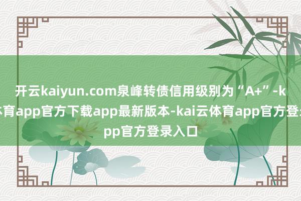 开云kaiyun.com泉峰转债信用级别为“A+”-kai云体育app官方下载app最新版本-kai云体育app官方登录入口