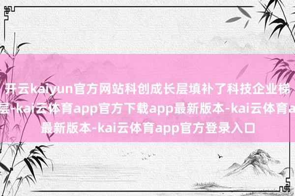 开云kaiyun官方网站科创成长层填补了科技企业梯度提拔的弱点断层-kai云体育app官方下载app最新版本-kai云体育app官方登录入口